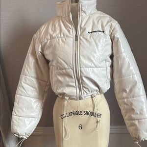 Women's Glossy White Puffer Jacket